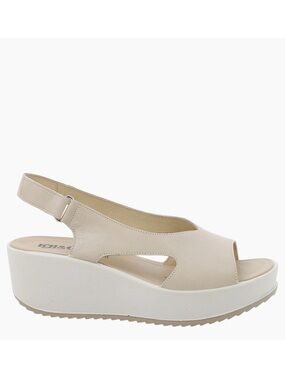 Igi & Co Beige Platform Slingback Sandal Wedge worn once size 39/8-8.5